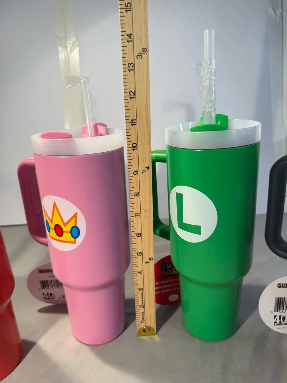 Licensed Nintendo Colorful Travel Mug with Straw - Set of 4. Collectibles BW